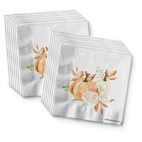 Little Pumpkin Turning One 1st Birthday Party Supplies 64 Piece Tableware Set Includes Large 9" Paper Plates Dessert Plates, Cups and Napkins Kit for 16