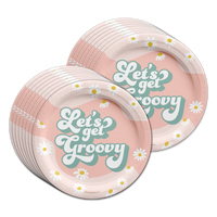 Let's Get Groovy Nine is a Vibe Birthday Party Tableware Kit For 16 Guests 64 Piece
