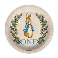 Peter Rabbit Boy's 1st Birthday Paper Plates - 64 Piece Tableware Set Includes Large 9" Paper Plates Dessert Plates, Cups and Napkins Kit for 16