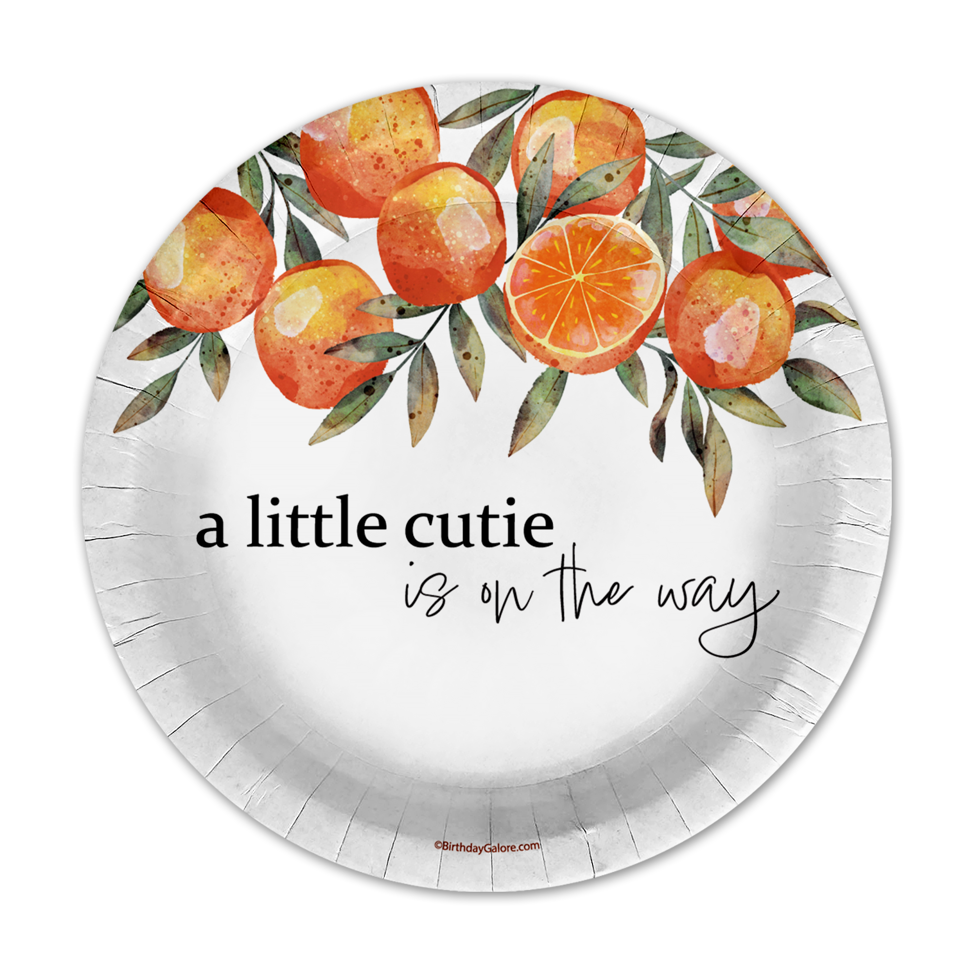 Our Little Cutie Is on The Way Baby Shower Party Supplies 64 Piece Tableware Set Includes Large 9" Paper Plates Dessert Plates, Cups and Napkins Kit for 16