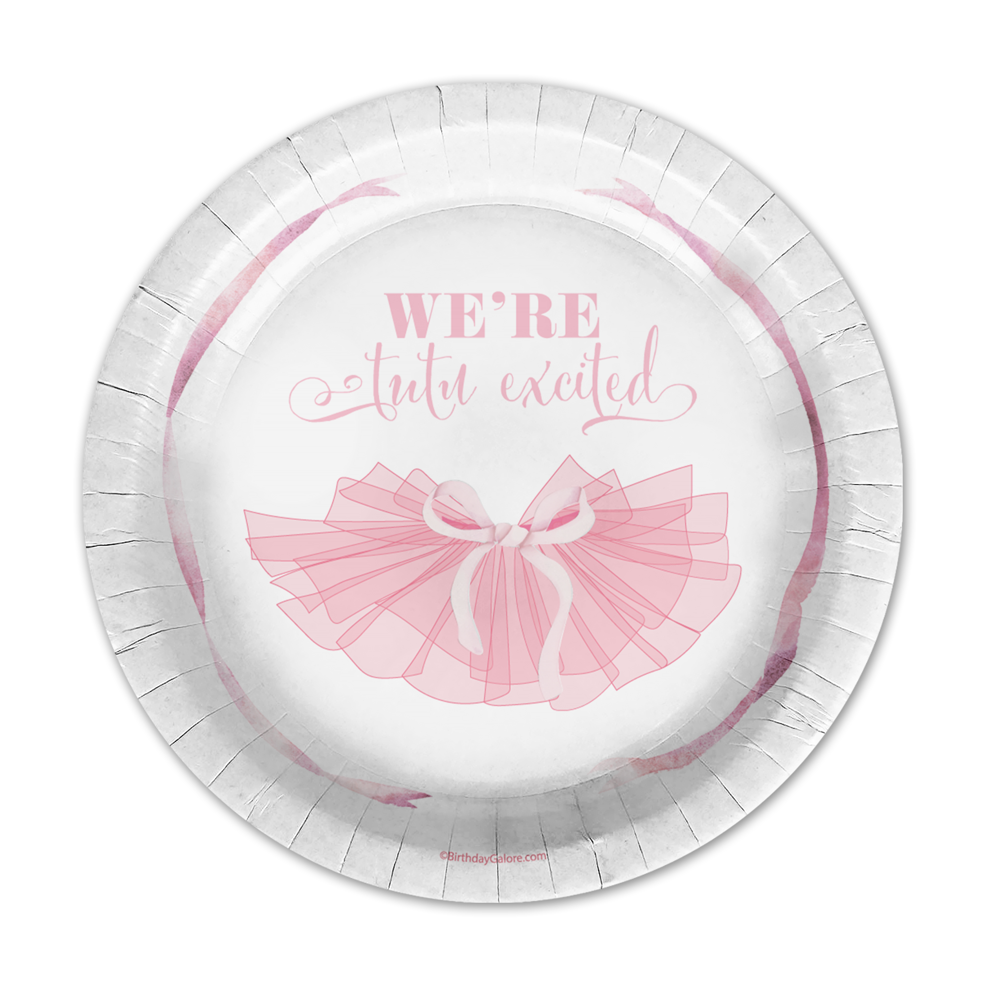 We're Tutu Excited Pink Bows Baby Shower Party Supplies 64 Piece Tableware Set Includes Large 9" Paper Plates Dessert Plates, Cups and Napkins Kit for 16