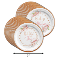 Baby in Bloom Baby Shower Tableware Kit For 24 Guests