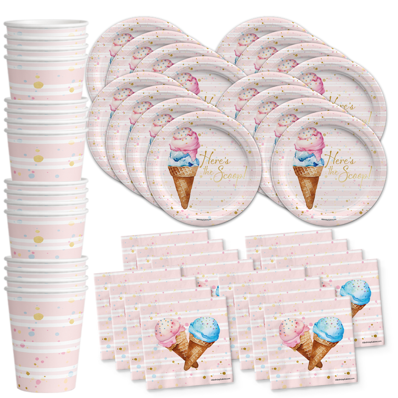 Scoops Birthday Party Tableware Kit For 16 Guests