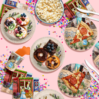 Peter Rabbit Girl's 1st Birthday Paper Plates - 64 Piece Tableware Set Includes Large 9" Paper Plates Dessert Plates, Cups and Napkins Kit for 16