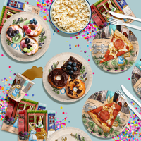 Peter Rabbit Boy's 1st Birthday Paper Plates - 64 Piece Tableware Set Includes Large 9" Paper Plates Dessert Plates, Cups and Napkins Kit for 16