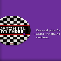 Catch Me I'm Three Racing 3rd Birthday Party Supplies Large 9" Paper Plates in Bulk 32 Piece