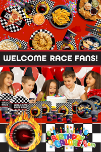 Welcome Race Fans Race Day Birthday Party Tableware Kit For 16 Guests 64 Piece