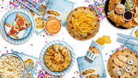 Boy oh Boy Milk and Cookies Baby Shower Party Supplies 64 Piece Tableware Set Includes Large 9" Paper Plates Dessert Plates, Cups and Napkins Kit for 16