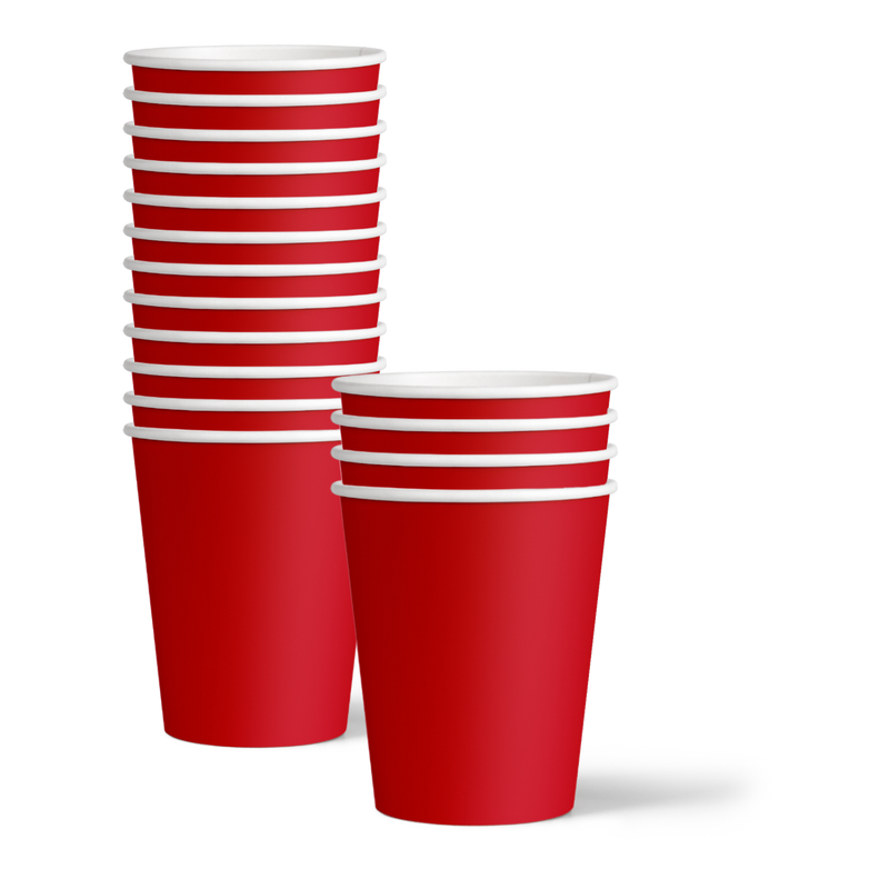 Solid Red Birthday Party Tableware Kit For 16 Guests
