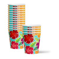 Hawaiian Luau Hibiscus Flower Birthday Party Tableware Kit For 16 Guests - BirthdayGalore.com