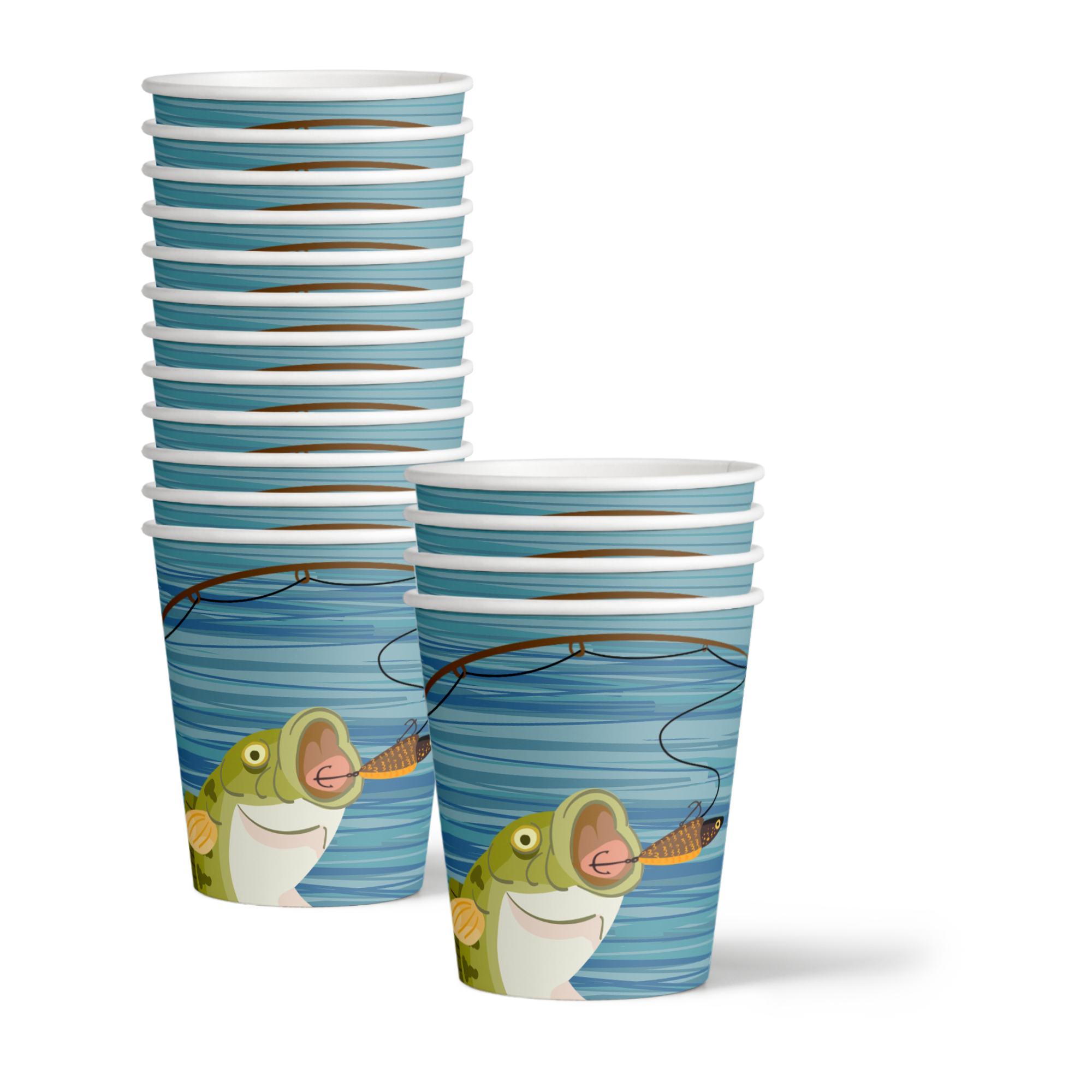 Gone Fishing Party Birthday Party Tableware Kit For 16 Guests - BirthdayGalore.com
