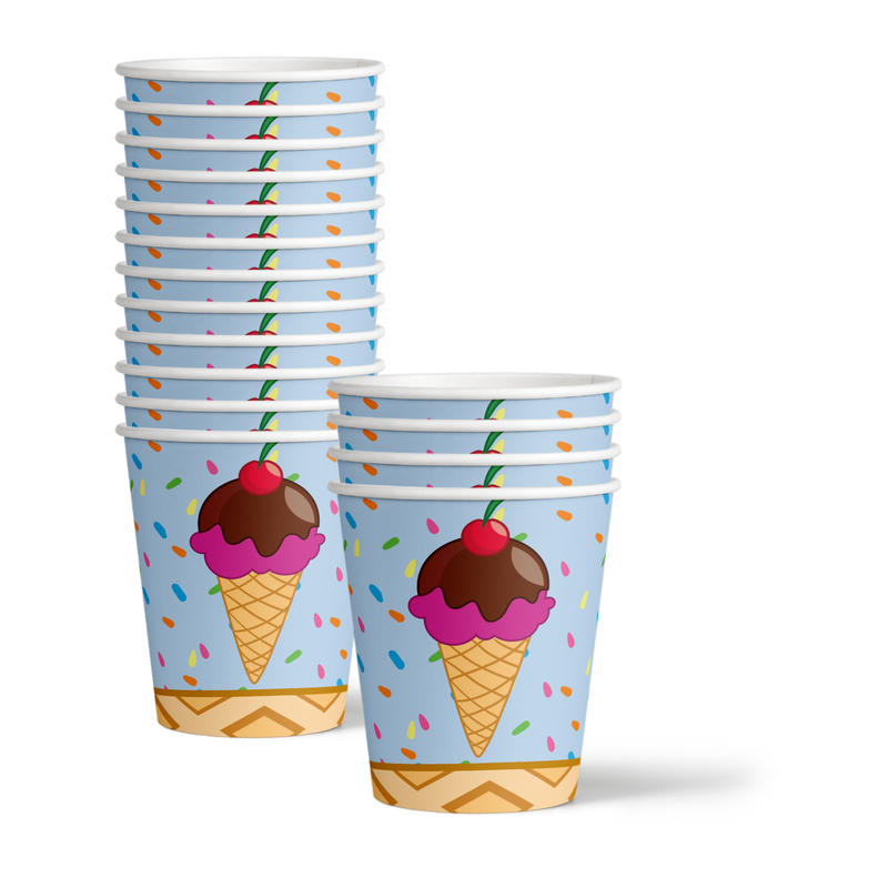 Ice Cream Birthday Party Tableware Kit For 16 Guests - BirthdayGalore.com