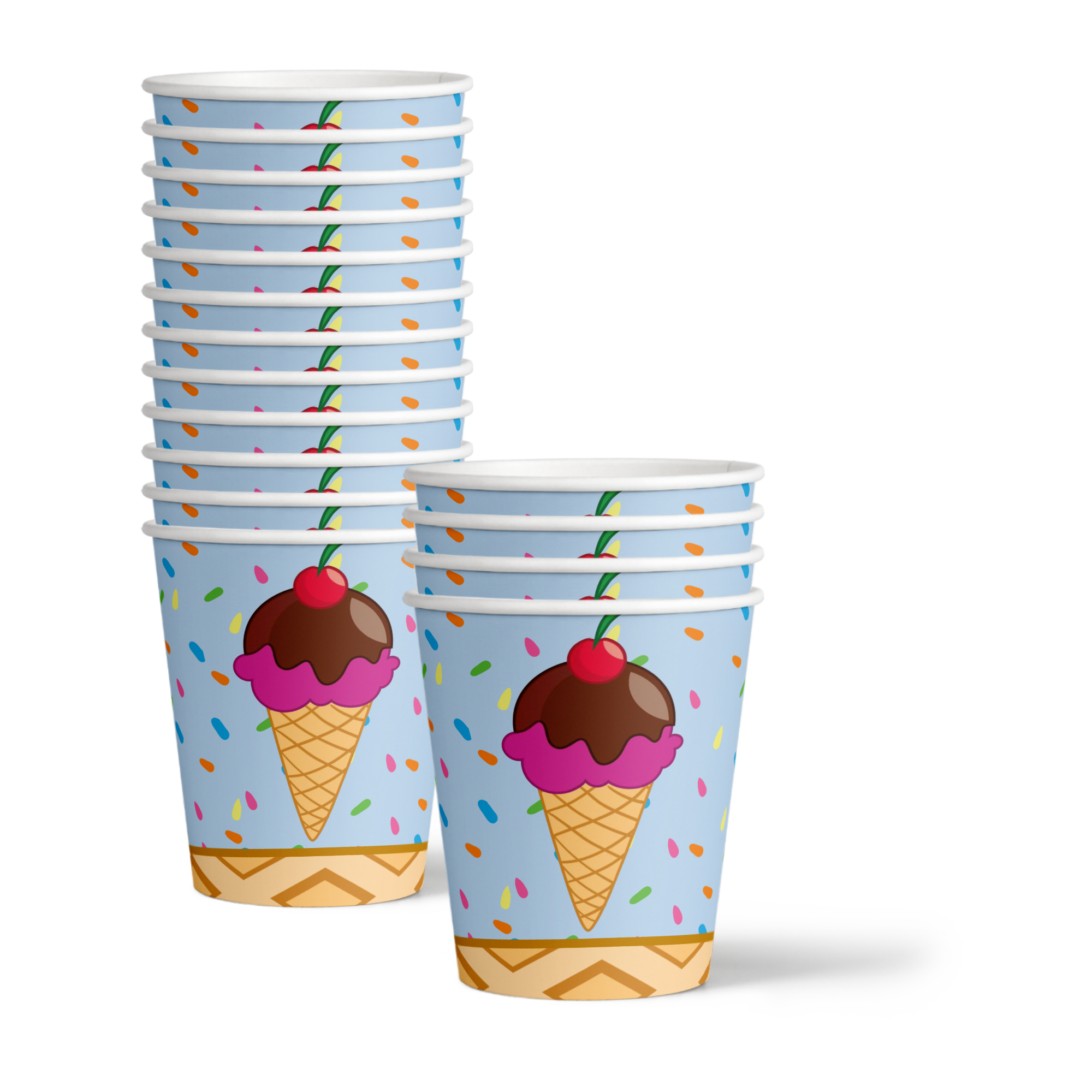 Ice Cream Birthday Party Tableware Kit For 16 Guests - BirthdayGalore.com
