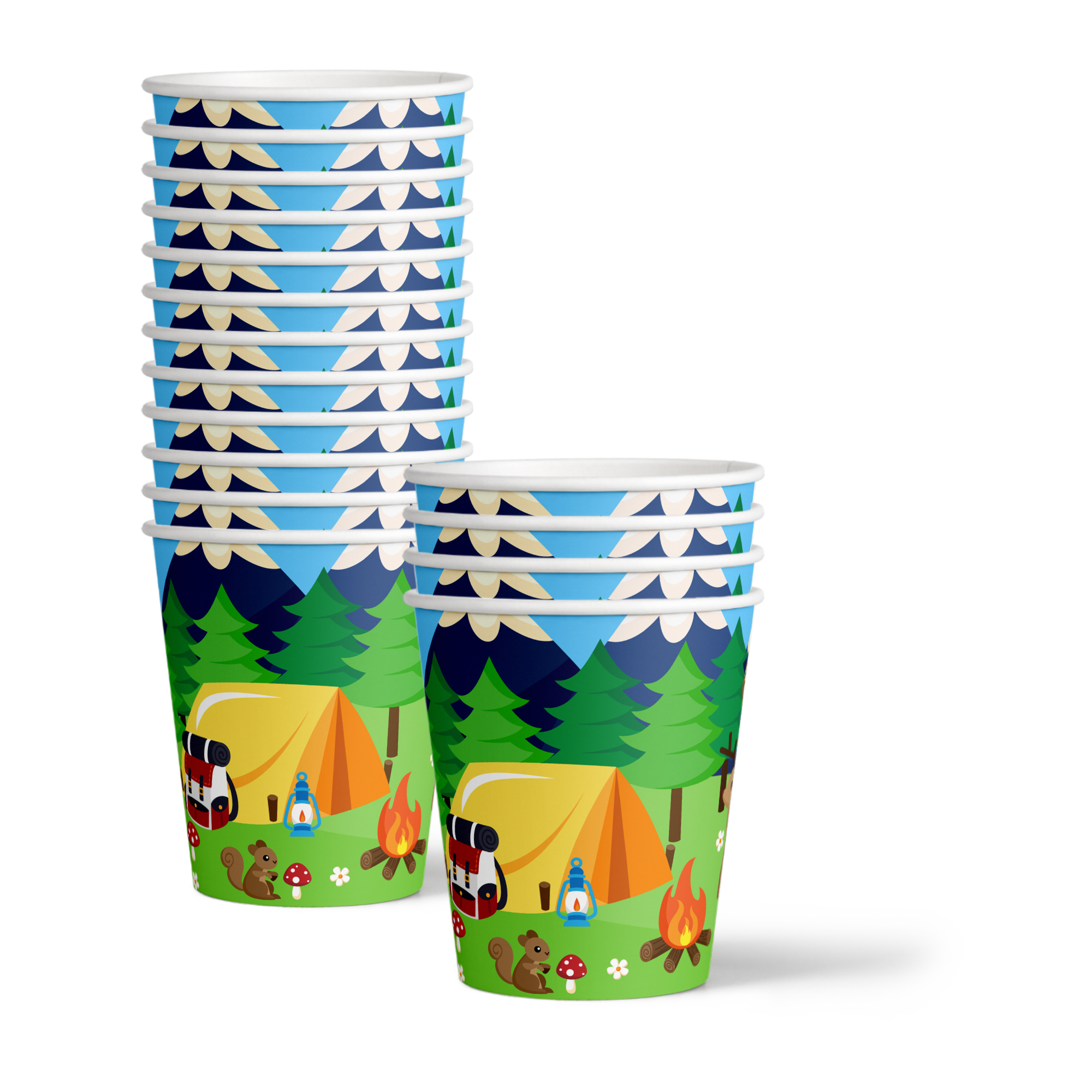 Camping Adventure Birthday Party Tableware Kit For 16 Guests - BirthdayGalore.com