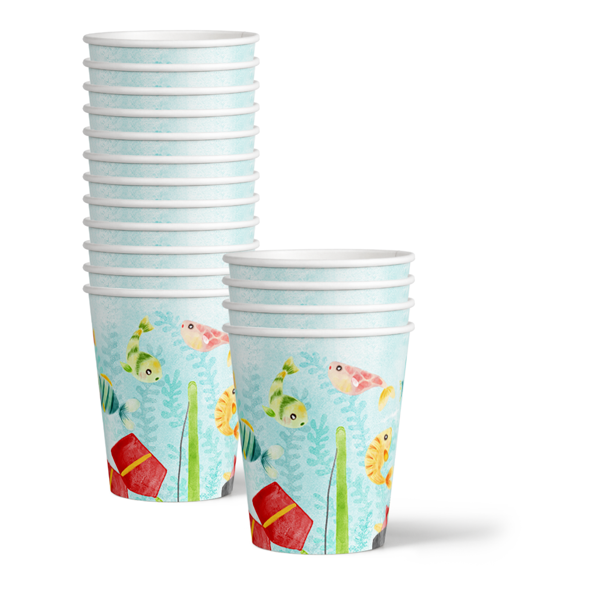 Little Fisherman Fishing Birthday Party Tableware Kit For 16 Guests