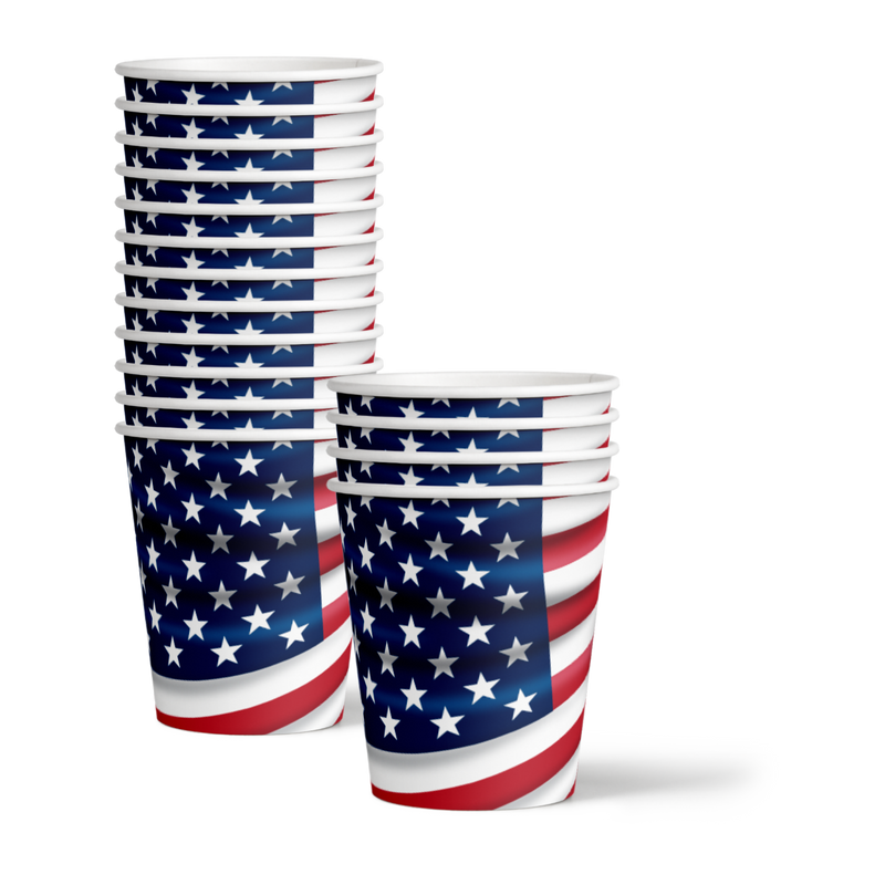 American Flag Patriotic Party Tableware Kit For 16 Guests - BirthdayGalore.com