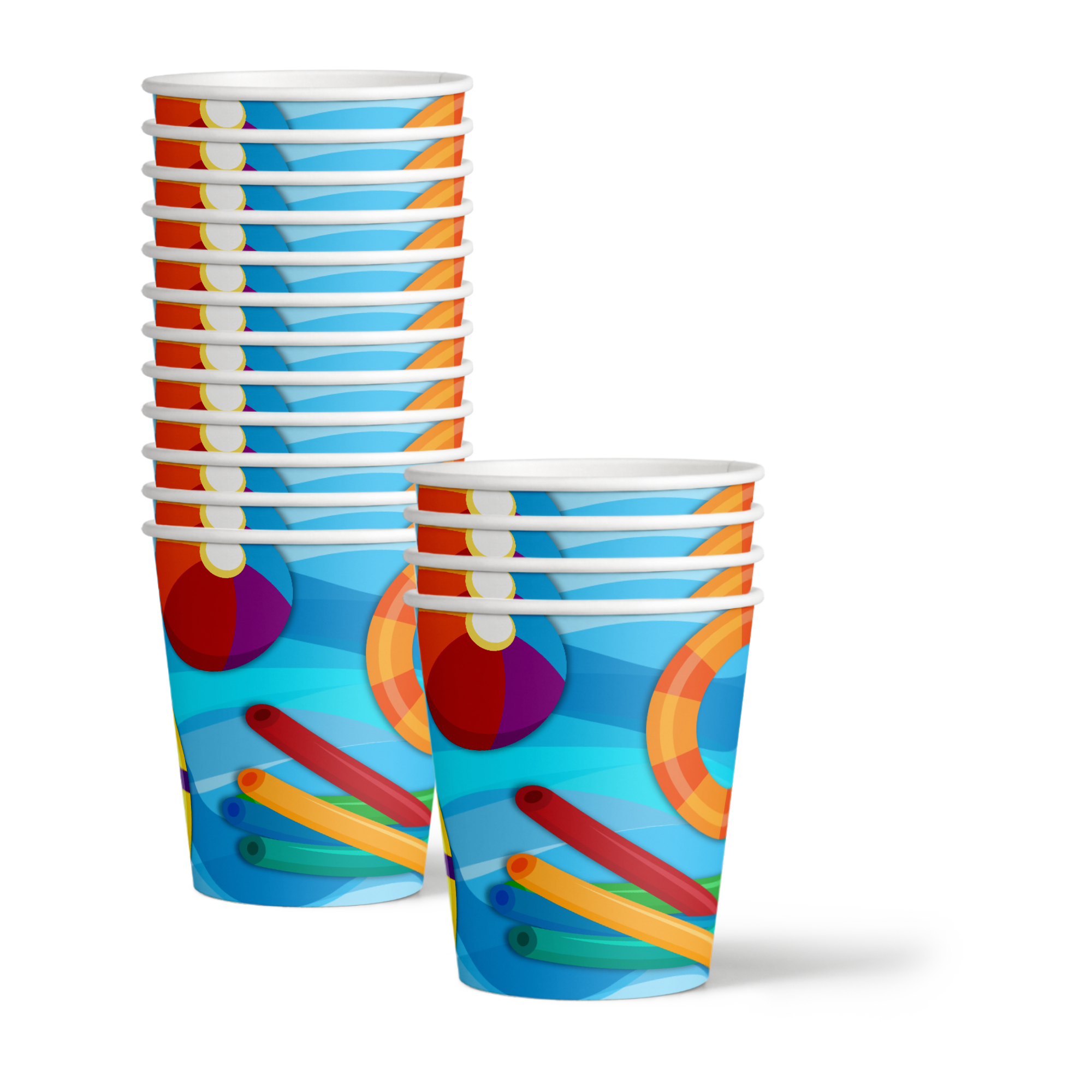 Pool Party Birthday Party Tableware Kit For 16 Guests - BirthdayGalore.com