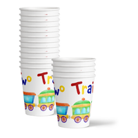 Two Two Train 2nd Birthday Party Tableware Kit For 16 Guests