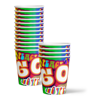 60's Birthday Party Tableware Kit For 16 Guests