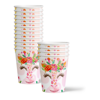 Floral Giraffe Birthday Party Tableware Kit For 16 Guests