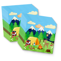 Camping Adventure Birthday Party Tableware Kit For 16 Guests - BirthdayGalore.com