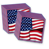 American Flag Patriotic Party Tableware Kit For 16 Guests - BirthdayGalore.com