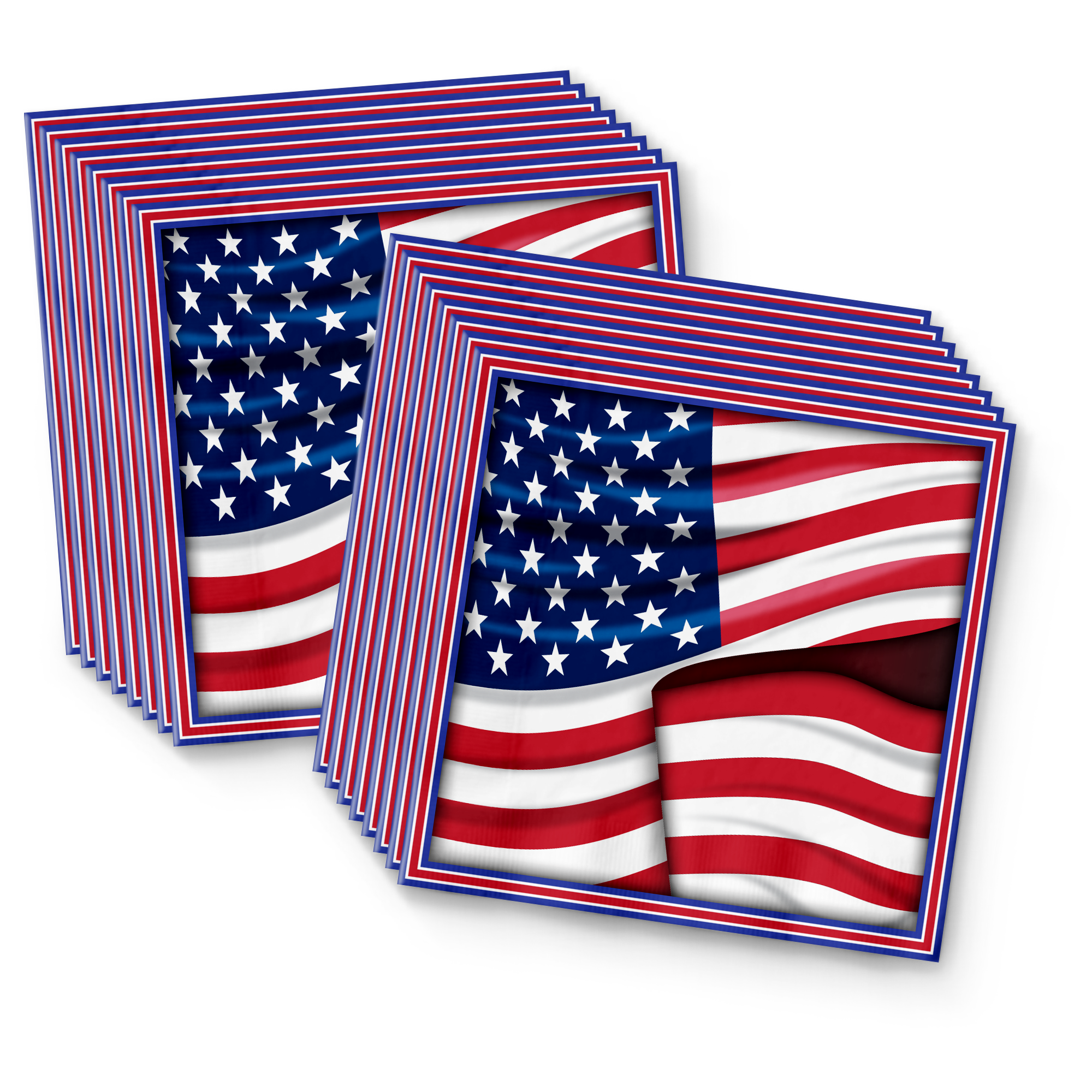 American Flag Patriotic Party Tableware Kit For 16 Guests - BirthdayGalore.com