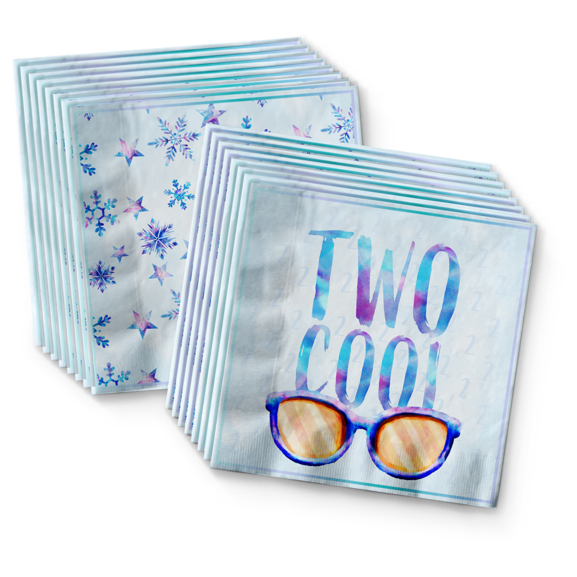 Two Cool Winter 2nd Birthday Party Tableware Kit For 16 Guests