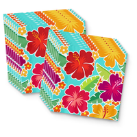 Hawaiian Luau Hibiscus Flower Birthday Party Tableware Kit For 16 Guests - BirthdayGalore.com