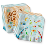 Little Fisherman Fishing Birthday Party Tableware Kit For 16 Guests