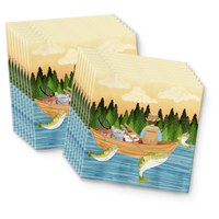 Gone Fishing Party Birthday Party Tableware Kit For 16 Guests - BirthdayGalore.com