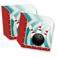 Bowling Fun Birthday Party Tableware Kit For 16 Guests - BirthdayGalore.com