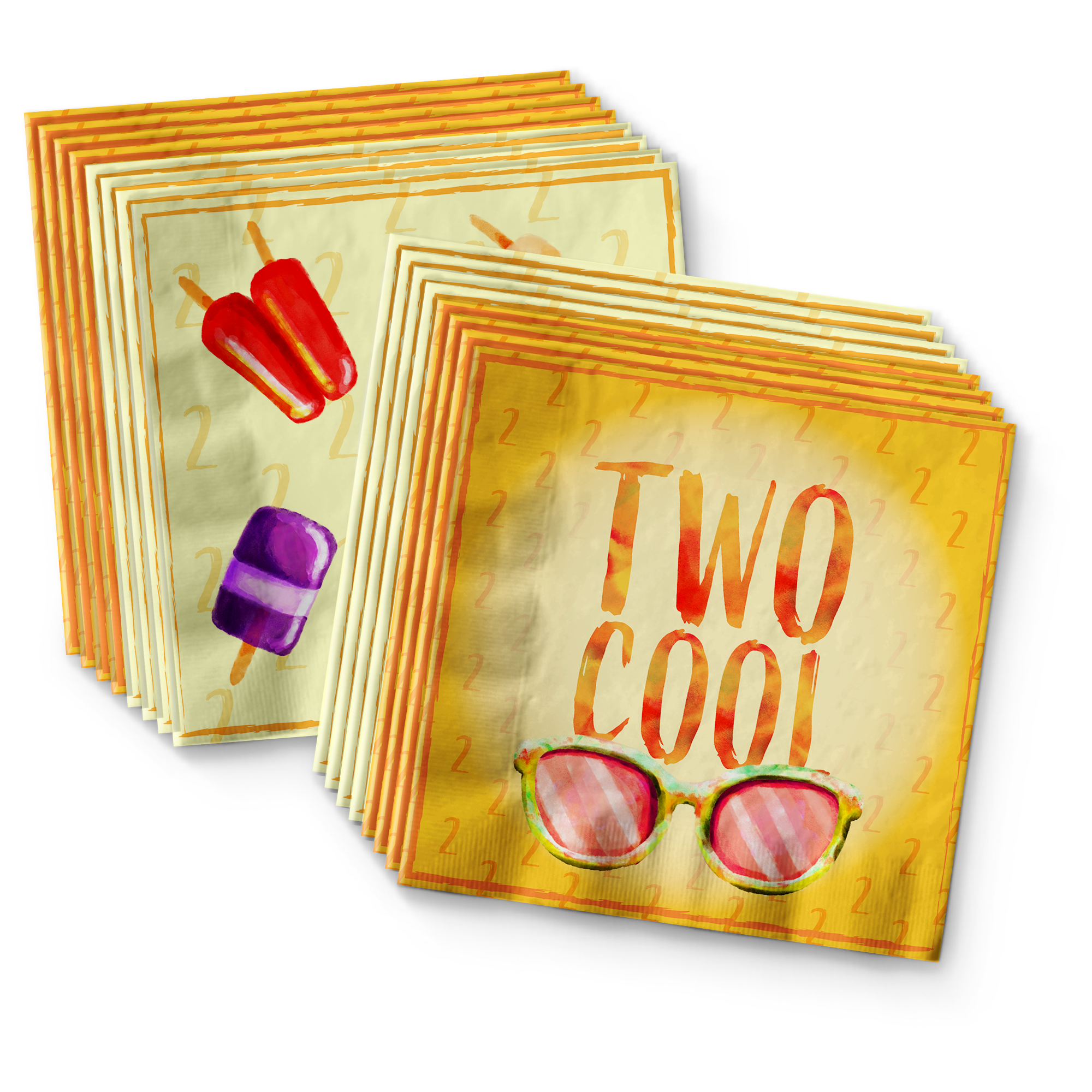 Two Cool Summer 2nd Birthday Party Tableware Kit For 16 Guests