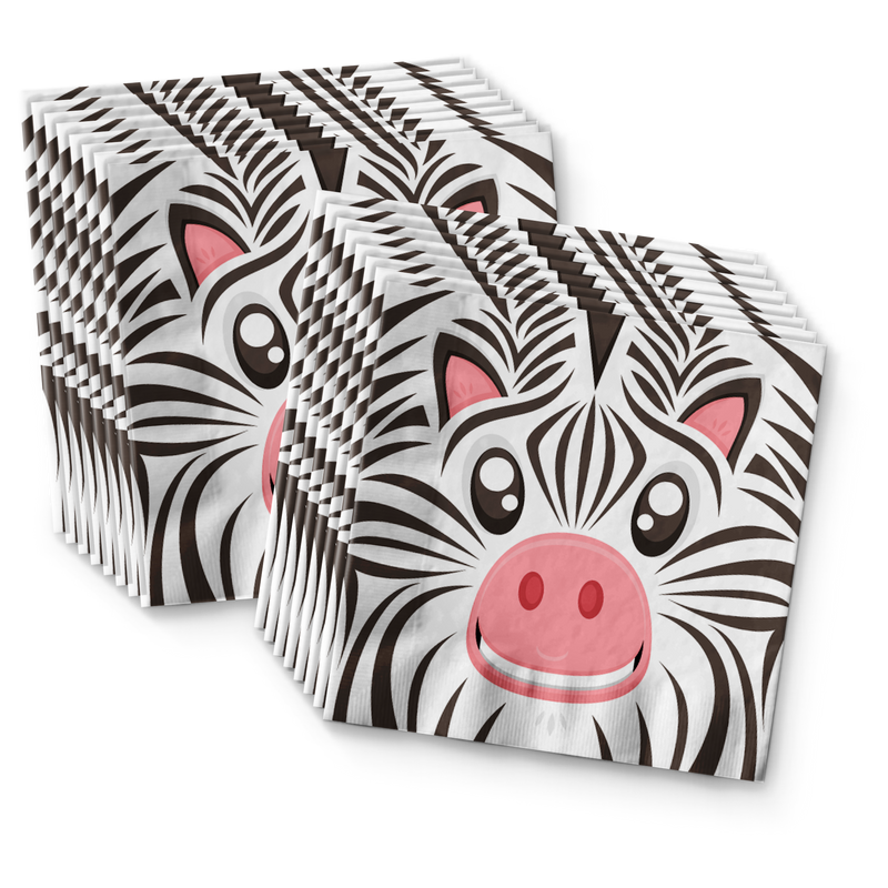 Zebra Birthday Party Tableware Kit For 16 Guests