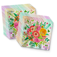 Floral Giraffe Birthday Party Tableware Kit For 16 Guests