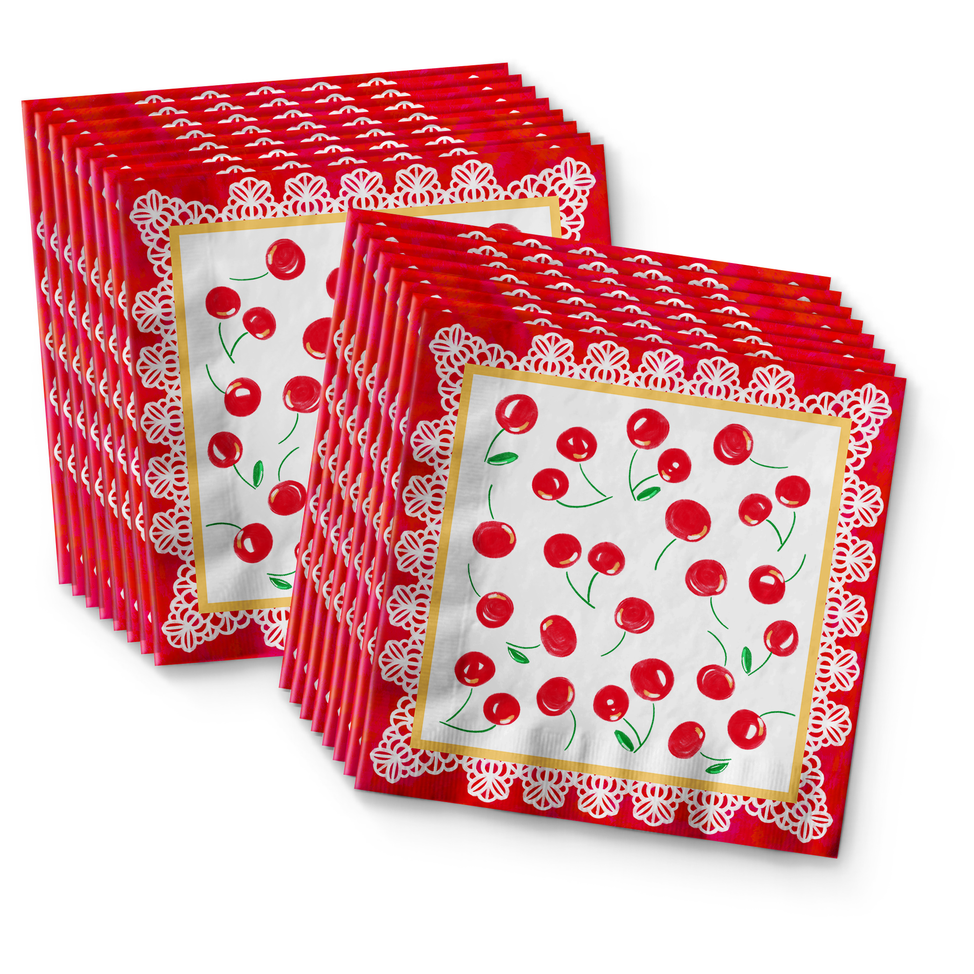 Cherry Birthday Party Tableware Kit For 16 Guests