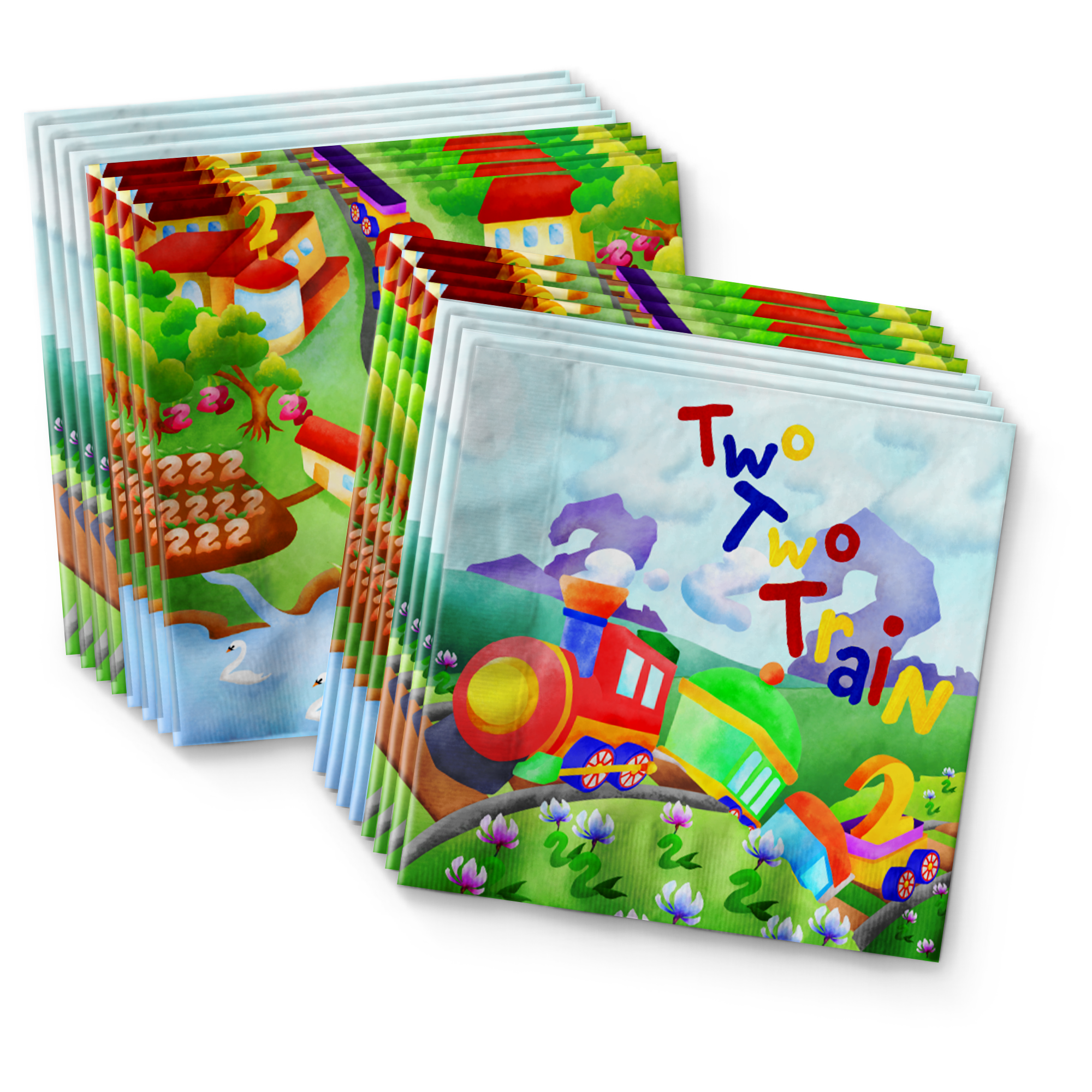 Two Two Train 2nd Birthday Party Tableware Kit For 16 Guests