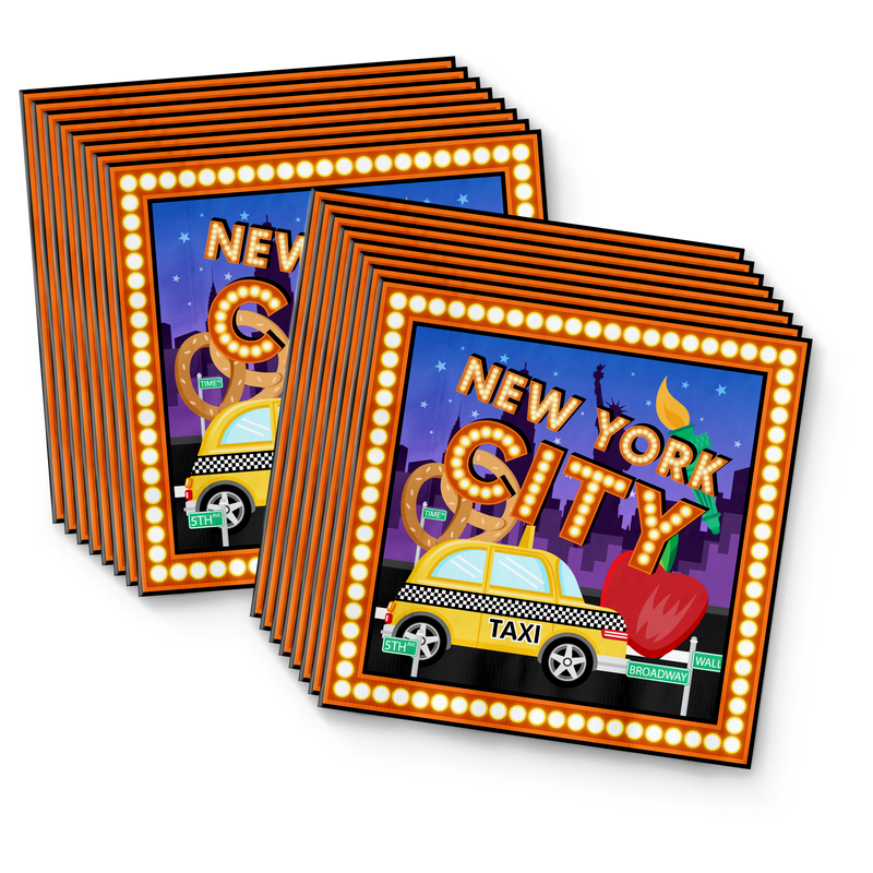New York City Birthday Party Tableware Kit For 16 Guests - BirthdayGalore.com