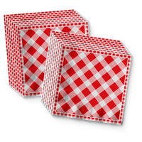 Red Gingham Picnic/BBQ Birthday Party Tableware Kit For 16 Guests