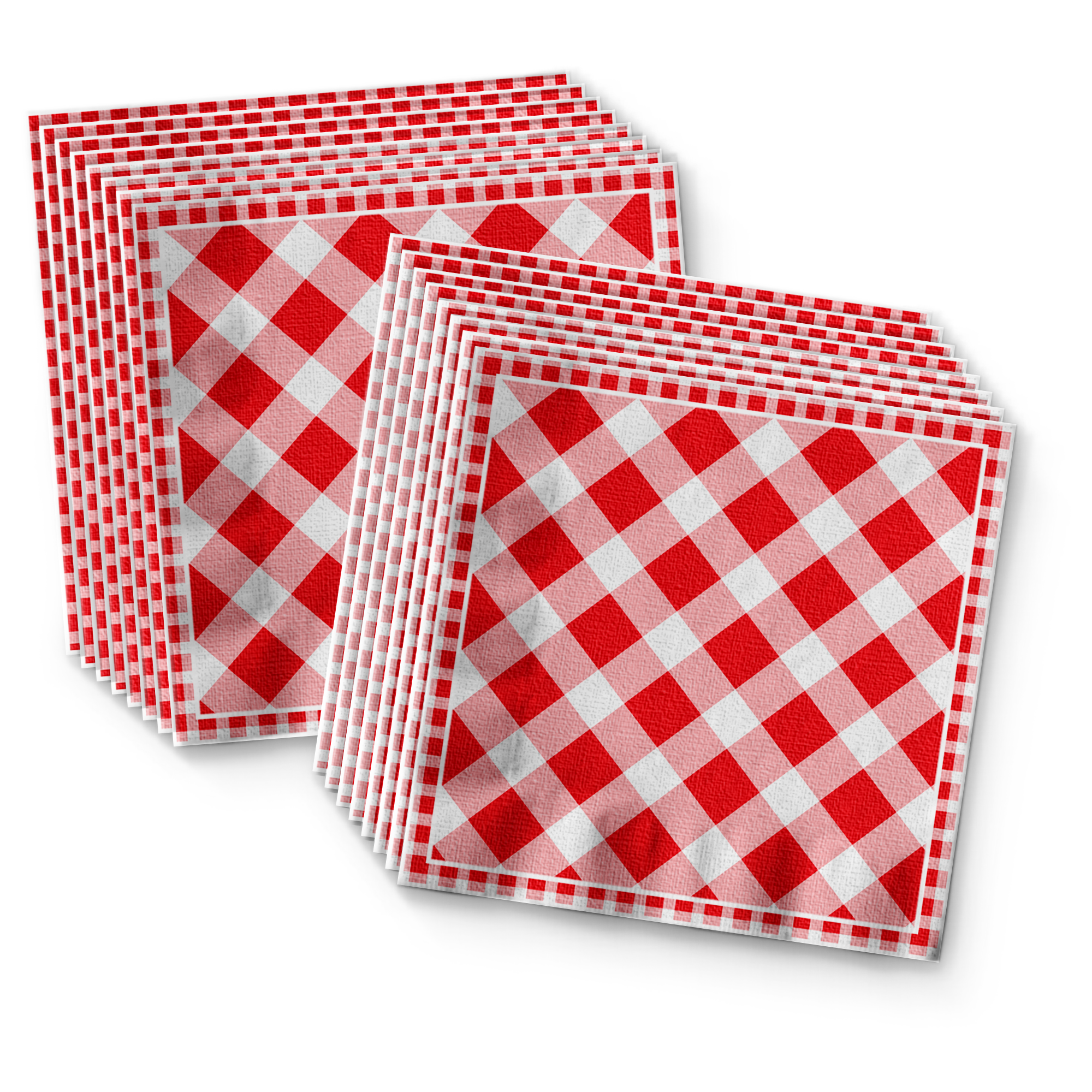 Red Gingham Picnic/BBQ Birthday Party Tableware Kit For 16 Guests