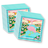 Pink Flamingo Birthday Party Tableware Kit For 16 Guests - BirthdayGalore.com