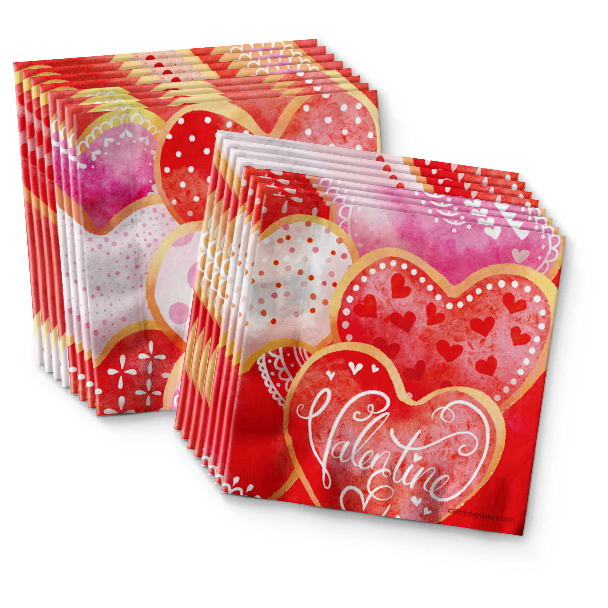 Valentine's Day Holiday Party Tableware Kit For 16 Guests