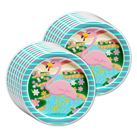 Pink Flamingo Birthday Party Tableware Kit For 16 Guests - BirthdayGalore.com