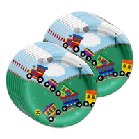 Train Birthday Party Tableware Kit For 16 Guests - BirthdayGalore.com