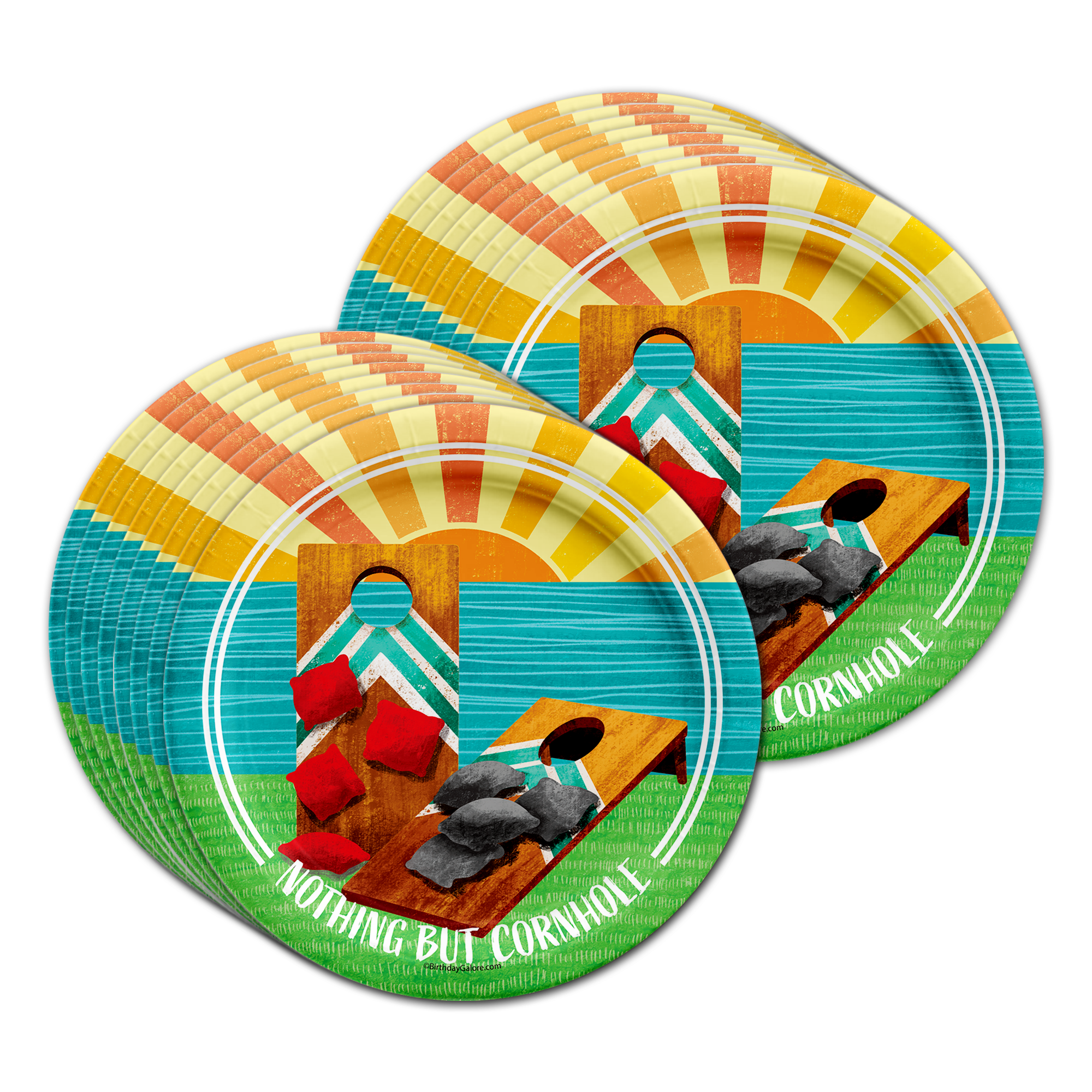 Cornhole Birthday Party Tableware Kit For 16 Guests