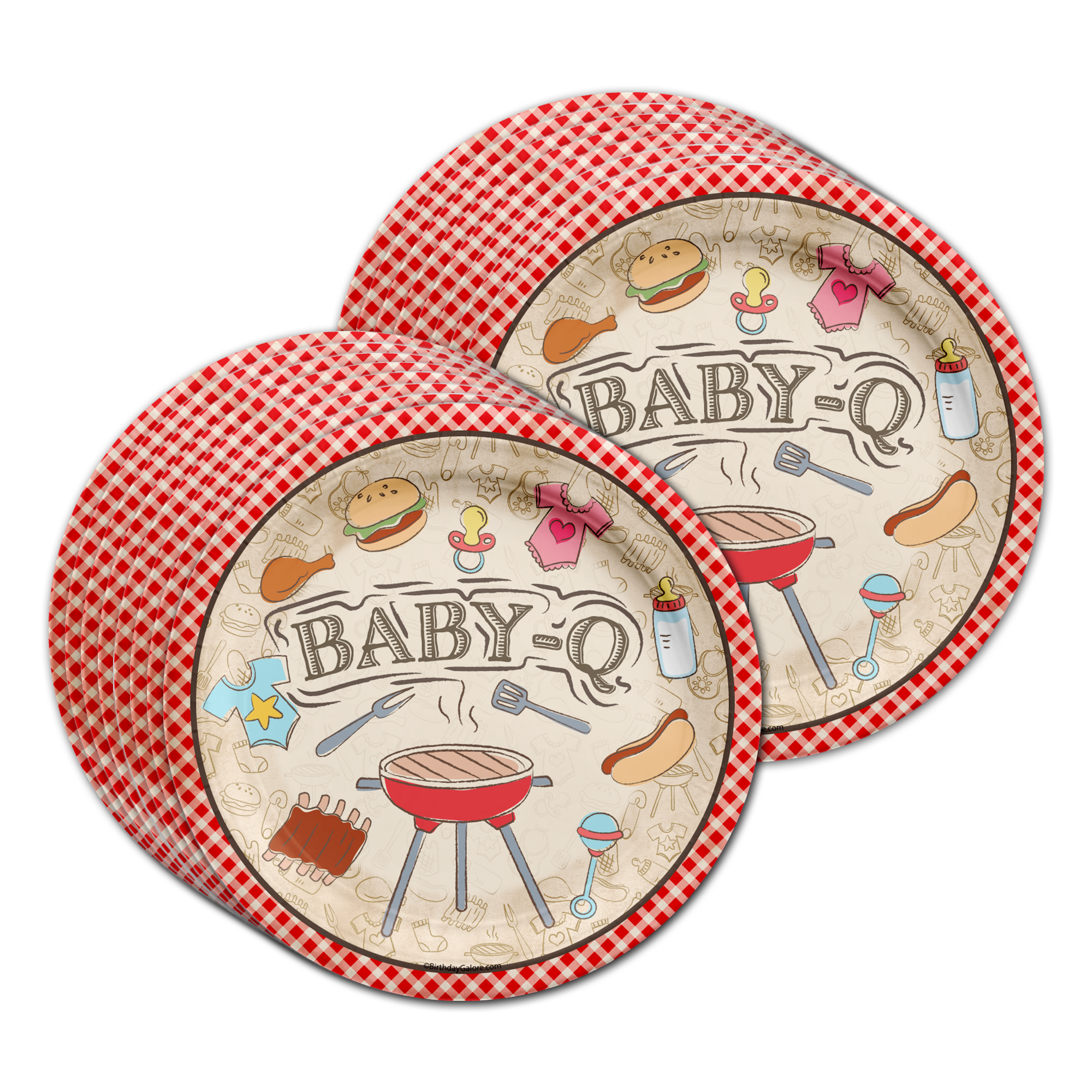 Birthday Galore Baby-Q Baby Shower Party Tableware Kit For 16 Guests