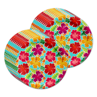 Hawaiian Luau Hibiscus Flower Birthday Party Tableware Kit For 16 Guests - BirthdayGalore.com