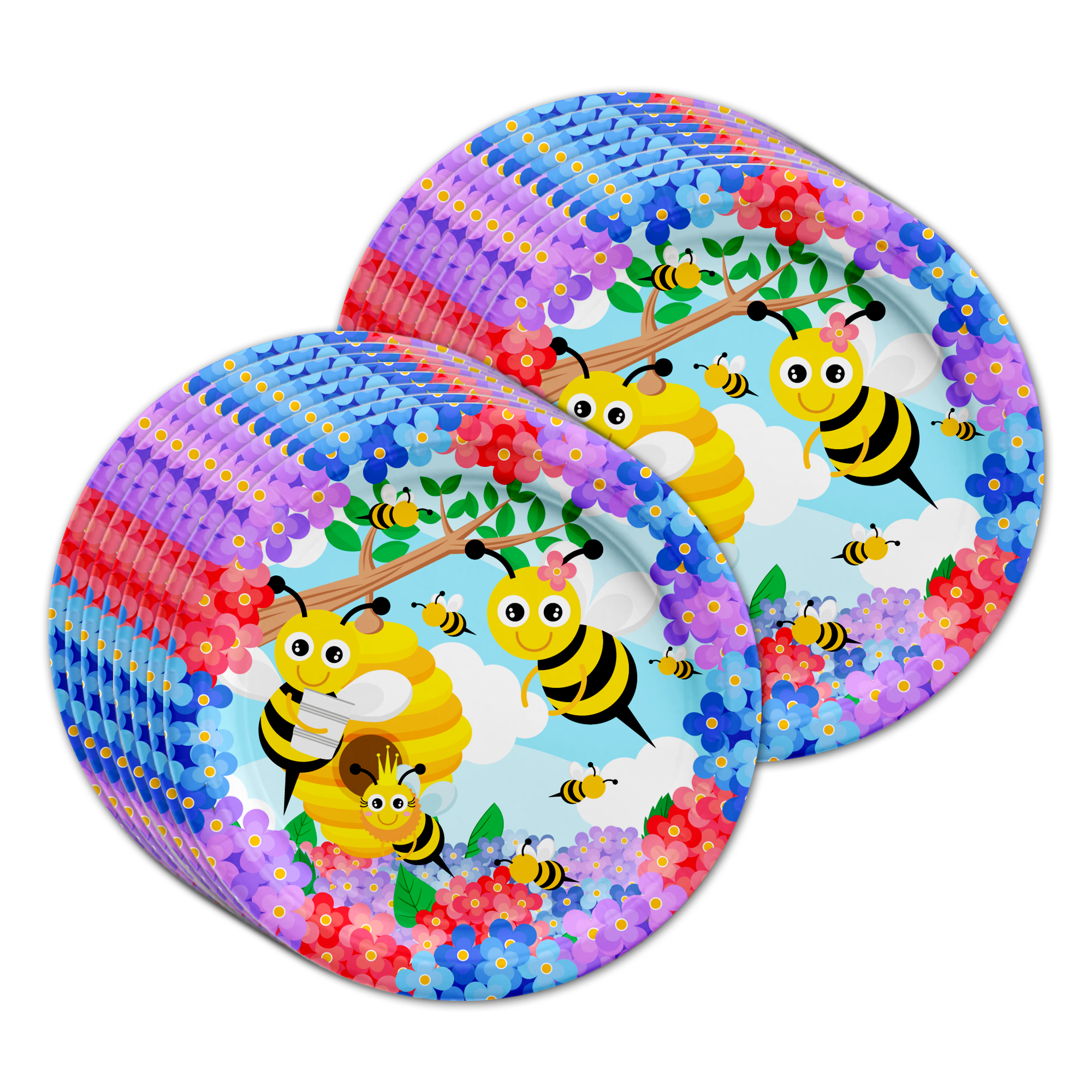 Bee Birthday Party Tableware Kit For 16 Guests - BirthdayGalore.com