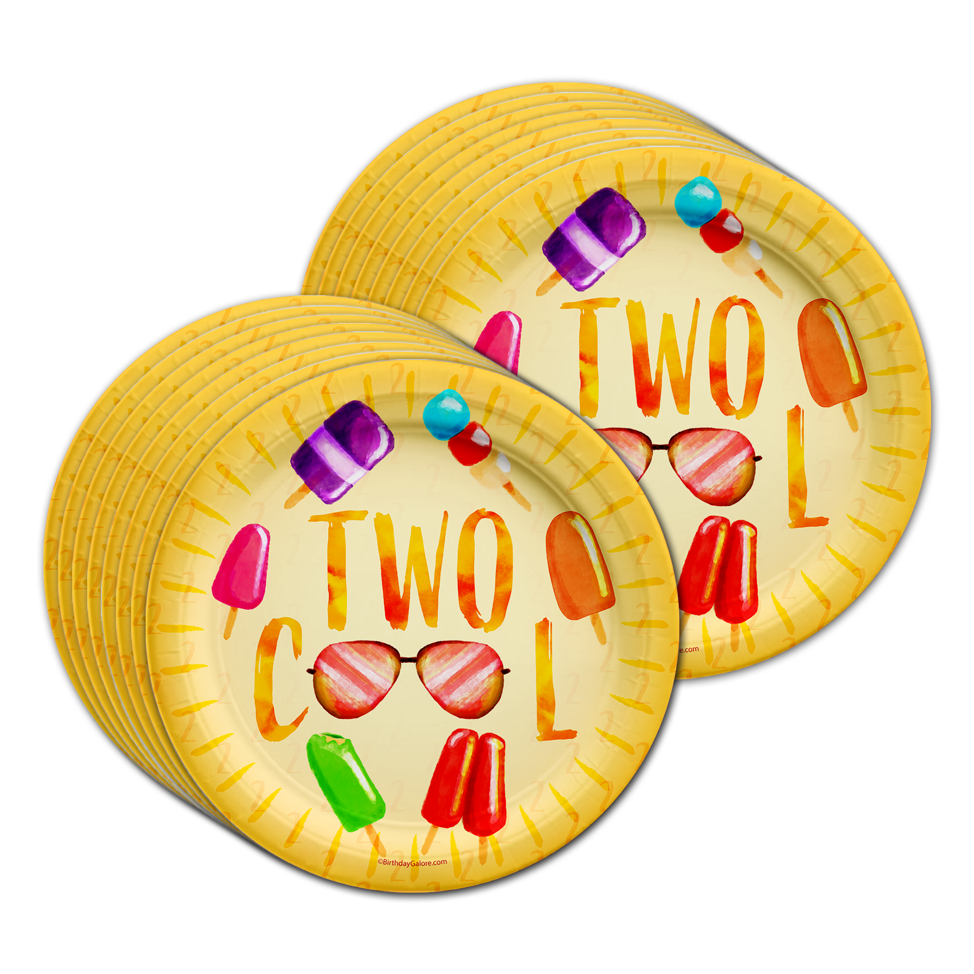 Two Cool Summer 2nd Birthday Party Tableware Kit For 16 Guests