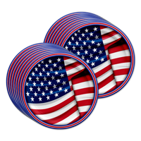 American Flag Patriotic Party Tableware Kit For 16 Guests - BirthdayGalore.com
